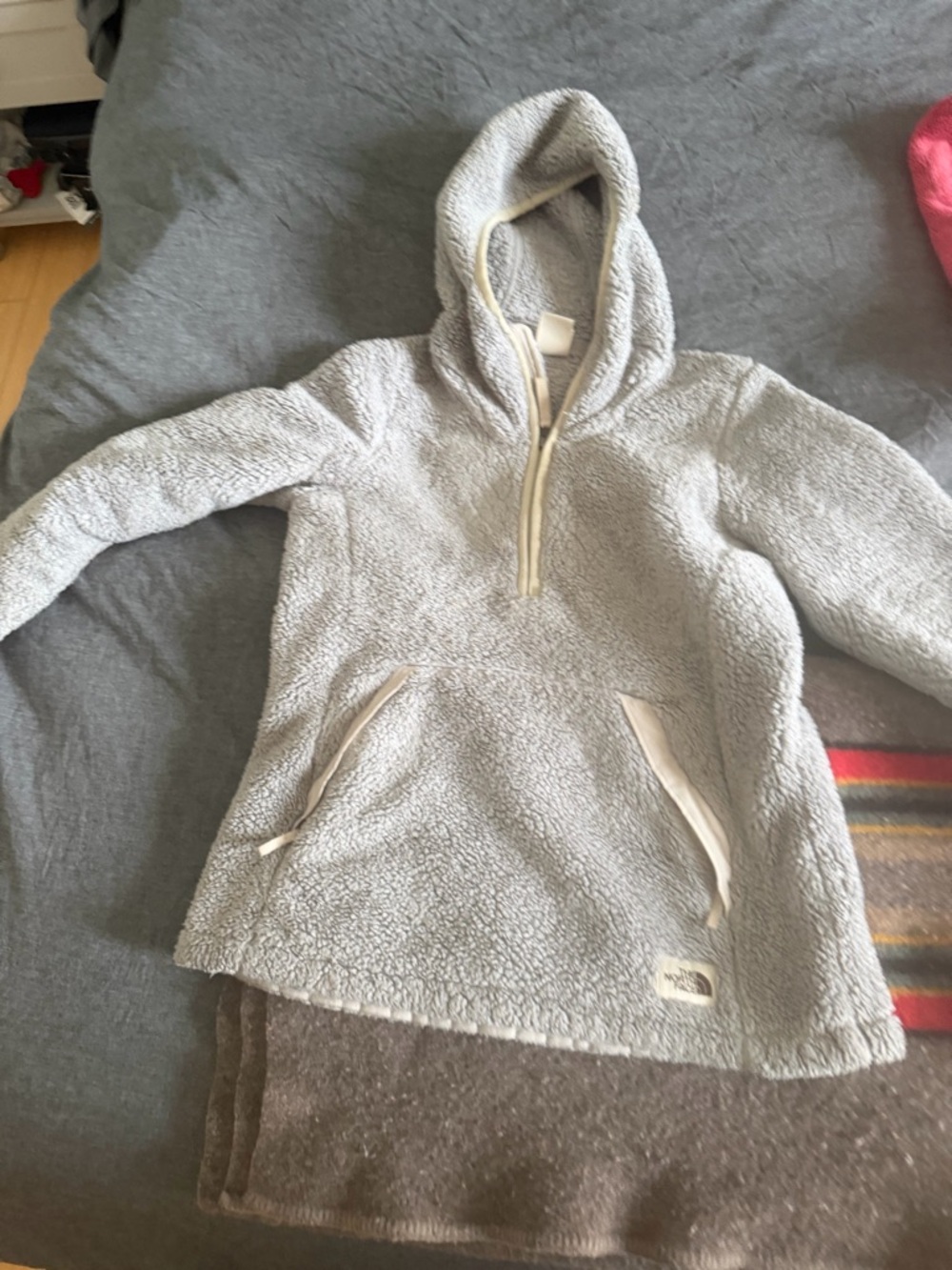 The North Face Women’s Gray Sherpa Hoodie Jacket